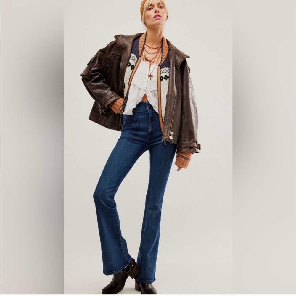 Free People Jayde Flare Denim Jeans Blue Size 29